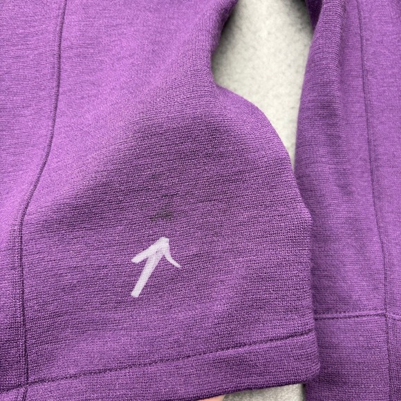 Ibex Merino Wool Full Zip Jacket Purple Pockets Hiking Outdoors Size L - Picture 11 of 15